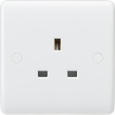 Curved Edge 13A 1G Unswitched Socket