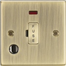 13A Fused Spur Unit with Neon & Flex Outlet - Square Edge Antique Brass