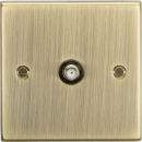 SAT TV Outlet - Square Edge Antique Brass