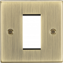 1G Modular Faceplate - Square Edge Antique Brass