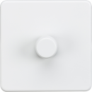 Screwless 1G 2-way 10-200W (5-150W LED) trailing edge dimmer - Matt White