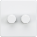 Screwless 2G 2-way 10-200W (5-150W LED) trailing edge dimmer - Matt White