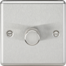 1G 2 way 10-200W (5-150W LED) trailing edge dimmer - Rounded Edge Brushed Chrome