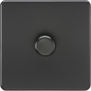 Screwless 1G 2-way 10-200W (5-150W LED) trailing edge dimmer - Matt Black