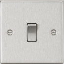 10AX 1G 2-Way Plate Switch - Square Edge Brushed Chrome