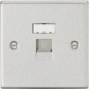 RJ45 Network Outlet - Square Edge Brushed Chrome