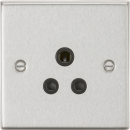 5A Unswitched Socket - Square Edge Brushed Chrome Finish with Black Insert