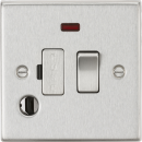 13A Switched Fused Spur Unit with Neon & Flex Outlet - Square Edge Brushed Chrome