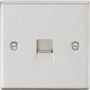 Telephone Extension Outlet - Square Edge Brushed Chrome