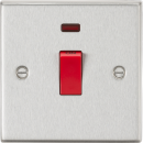 45A DP Switch with Neon (single size) - Square Edge Brushed Chrome