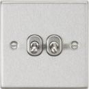 10AX 2G 2-Way Toggle Switch - Square Edge Brushed Chrome Finish