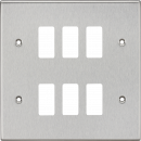 6G Grid Faceplate - Square Edge Brushed Chrome