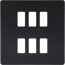 Screwless 6G grid faceplate - matt black