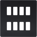 Screwless 8G grid faceplate - matt black