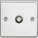 SAT TV Outlet - Rounded Edge Polished Chrome