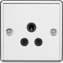 5A Unswitched Socket - Rounded Edge Polished Chrome Finish with Black Insert