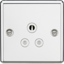 5A Unswitched Socket - Rounded Edge Polished Chrome Finish with White Insert