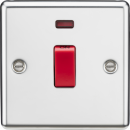 45A DP Switch with Neon (single size) - Rounded Edge Polished Chrome