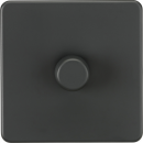 Screwless 1G 2-way 10-200W (5-150W LED) trailing edge dimmer - Anthracite