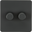 Screwless 2G 2-way 10-200W (5-150W LED) trailing edge dimmer - Anthracite