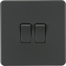 Screwless 10AX 2G 2-Way Switch - Anthracite