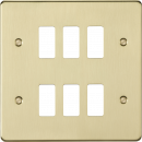 6G grid faceplate - brushed brass