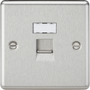 RJ45 Network Outlet - Rounded Edge Brushed Chrome