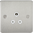 Flat Plate 5A unswitched socket - brushed chrome with white insert