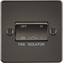 Flat Plate 10AX 3 Pole Fan Isolator Switch - Gunmetal