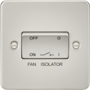 Flat Plate 10AX 3 Pole Fan Isolator Switch - Pearl