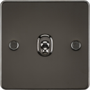 Flat Plate 10AX 1G 2 Way Toggle Switch - Gunmetal