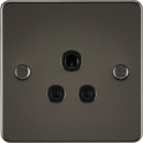 Flat Plate 5A unswitched socket - gunmetal with black insert