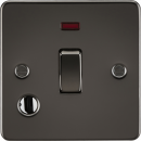 Flat Plate 20A 1G DP switch with neon and flex outlet - gunmetal