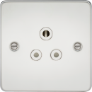 Flat Plate 5A unswitched socket - polished chrome with white insert