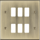 6G grid faceplate - antique brass