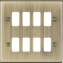 8G grid faceplate - antique brass