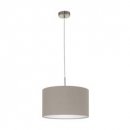 Pendant Light Steel Satin Nickel / Fabric Taupe - PASTERI