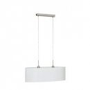 Pendant Light Steel Satin Nickel / Fabric White - PASTERI