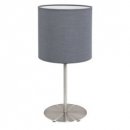 Table Light Steel Satin Nickel / Fabric Grey - PASTERI