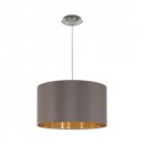 Pendant Light Steel Satin Nickel / Fabric Cappuccino, Gold - MASERLO