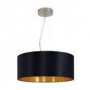 Pendant Light Steel Satin Nickel / Fabric Black, Gold - MASERLO