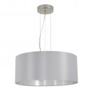 Pendant Light Steel Satin Nickel / Fabric Grey, Silver - MASERLO