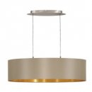 Pendant Light Steel Satin Nickel / Fabric Taupe, Gold - MASERLO