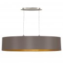 Pendant Light Steel Satin Nickel / Fabric Cappuccino, Gold - MASERLO