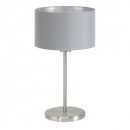 Table Light Steel Satin Nickel / Fabric Grey, Silver - MASERLO