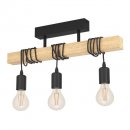 Ceiling Light Steel, Wood Black, Brown - TOWNSHEND