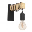 Wall Light Steel, Wood Black, Brown - TOWNSHEND