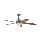 Ceiling Fan & Light Steel Satin Nickel / Glass Painted White - SUSALE