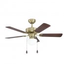 Ceiling Fan & Light Steel Aged Brass / Glass White - CADIZ