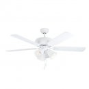 Fan With Spot Or Shade Steel White Matt / Glass Opal - LAS PALMAS